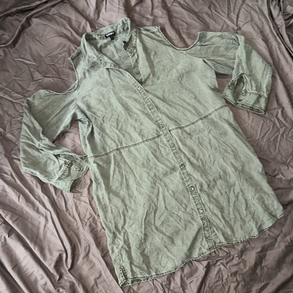 Express Cargo Cold Shoulder Dress